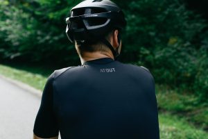 all black cycling jersey made in europe italian fabrics